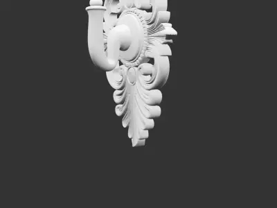 Decorative Wall Mounted Coat Hook for 3D print Low-poly 3D model