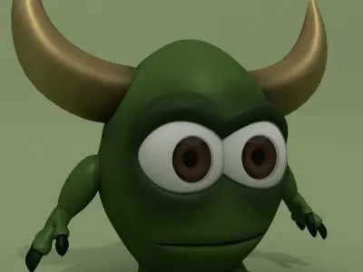Cartoon Monster Lewis 3D model