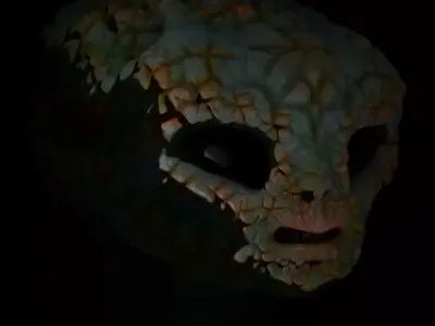 Alien Head Low - High Poly LOD Pack OBJ and FBX Low-poly 3D model