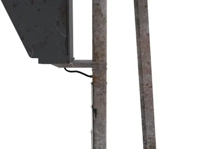 Train Traffic Light Weathered 6 3D model