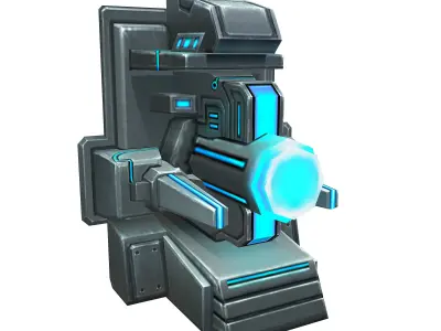 Wall Fortress - Machine Gun Type 03 3D model