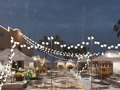  3D Exterior Scene 3D model design noel and public 3D model