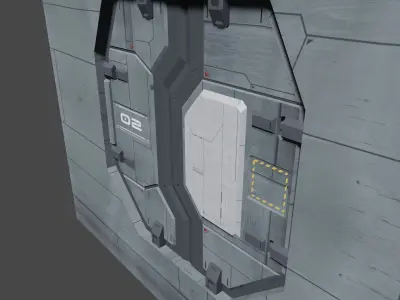 Sci-fi Gate Low-poly 3D model purchase