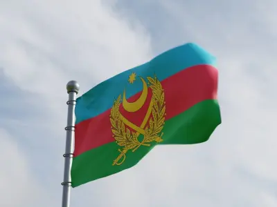 Animated Azerbaijan Flags 3D model