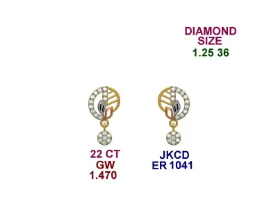 LIGHT WEIGHT YELLOW GOLD EARRING FOR WOMAN  3D print model
