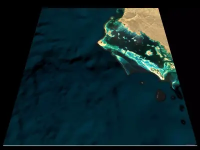 NEOM city topography Saudi Arabia - tile n25 e36 3D model