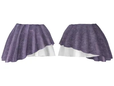 Blue Purple White Teal Tones Fantasy Outfit Low-poly 3D model