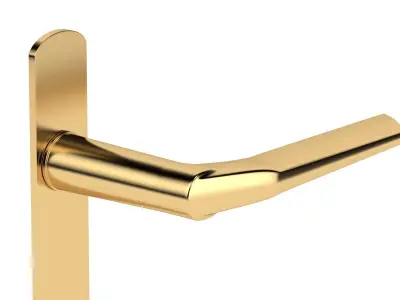  Straight Narrow Door Handle Brass 3D model