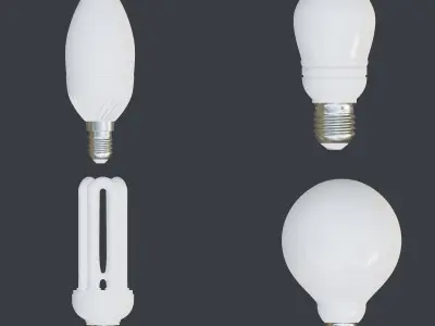 Light bulbs collection Low-poly 3D model