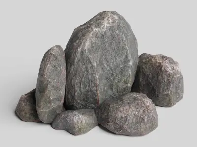 Rock Formation 1 - Stone Boulder Outcrop - Low Poly - Game Ready Low-poly 3D model