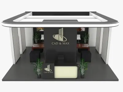 Metallic Exhibition Stall 3D Model  3D model