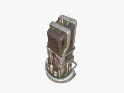 SciFi Building A10 Abandoned - Sci Fi Exterior Design Low-poly 3D model