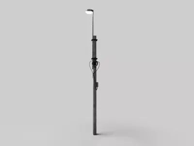 Concrete street lamp Low-poly 3D model get