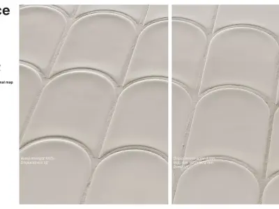 Elongated Crescent Tile in Straight Layout Texture