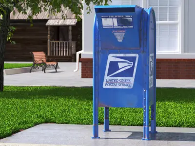 US Old Mail Box 3D model