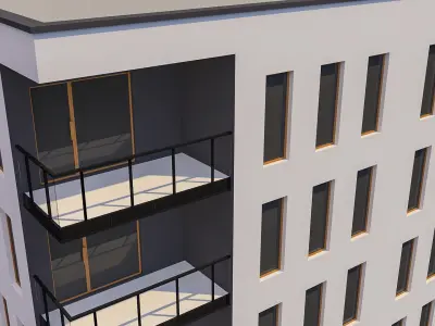 Apartment Building 007 3D model