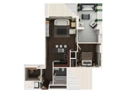Sketchup 3D model of one bedroom apartment  - very beautiful 3D model