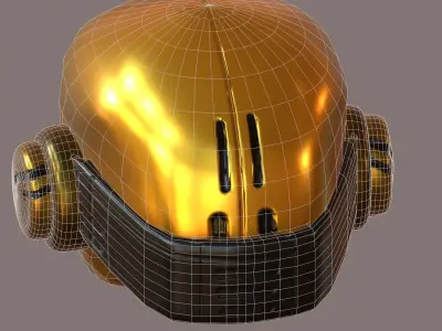 Helmet plastic mask protection  Low-poly 3D model Low-poly 3D model