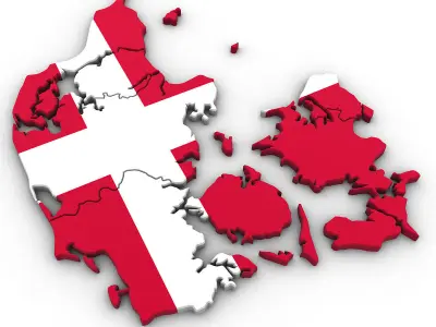 3d Political Map of Denmark 3D model