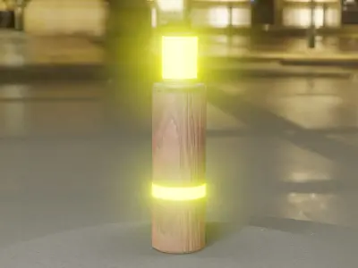 Wooden pillar of light 6 - Street-Light Set-9 Low-Poly  Low-poly 3D model