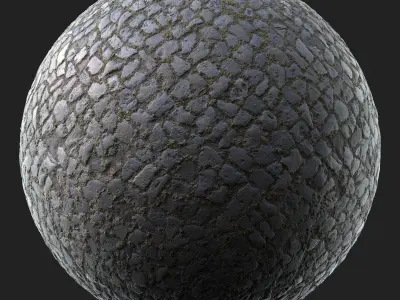 3D Scanned Seamless Cobblestone Pavement Texture