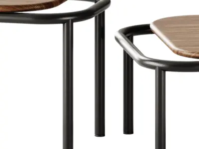 DESERT Wooden Coffee Table set  3D model