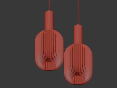 IRIC 2 glass pendant lamp - gold 3D model