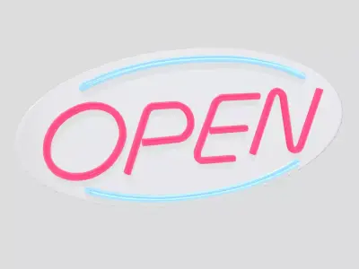 CC0 - Neon Sign Open Free low-poly 3D model