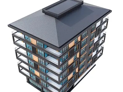 Modern Residential Building 14 3D model