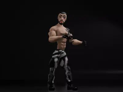 Tough guy Low-poly 3D model