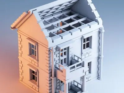 Printable ArchitectureKit Town house 1 Free 3D print model