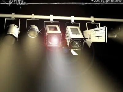 Stage lights for set 3D model