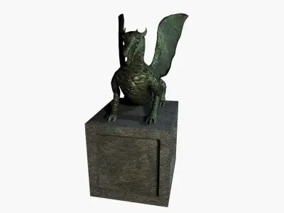 Bronze Winged Dragon Low-poly 3D model