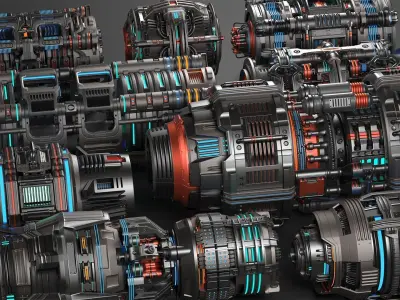 Sci Fi Mega Elements Kitbash 2 in 1 3D Model Pack
