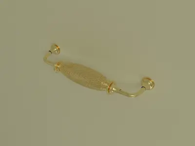 Doorknobs gold handle on wall 3D model