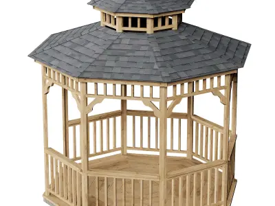 HEARTLAND 10 FT GAZEBO W FLOOR 3D model