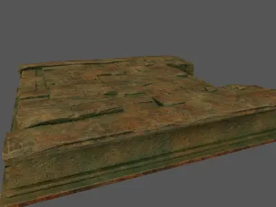 Stairs brick wall Low-poly 3D model get