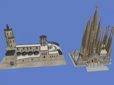 The Spanish LandMarks Pack Low-poly 3D model