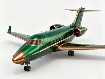 Crimson Titan Heavy Executive Jet Low-poly 3D model