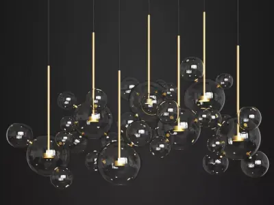 Giopato Coombes Bolle Zigzag Chandelier 34 Bubbles 3D model