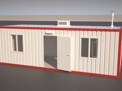 Shipping Container House Low-poly 3D model