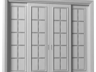 Interior sliding doors in classic style 3D model