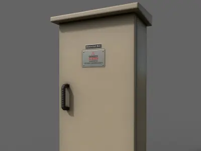 PBR Electric Box BoneWhite V5 Low-poly 3D model