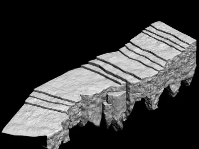 One hundred thousand mountains - stone staircase 3D model