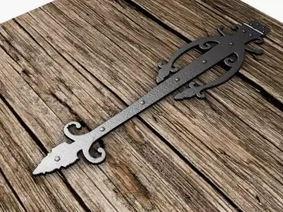 Old Door Hinge 3D model