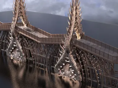 Dragon Ornate bridge 3D model