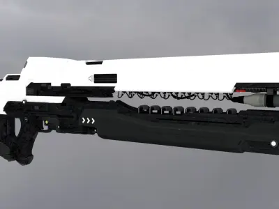 Railgun Low-poly 3D model