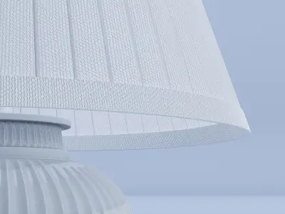 White Ceramic Lamp 3D model