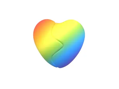 Broken Heart v1 014 Low-poly 3D model