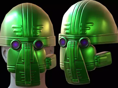 Gas mask helmet 3d model scifi Low-poly  Low-poly 3D model 201